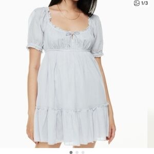 Aritzia Sunday's Best Drifters Blue Ruffled Dress Small